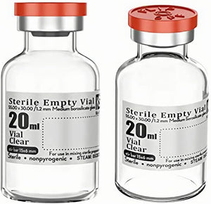 20ml Sterile/Depyrogenated Clear Vials 25pk Orange Flip