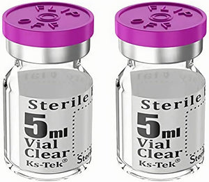 5ml Sterile/Depyrogenated Clear Vials 25pk Magenta Flip